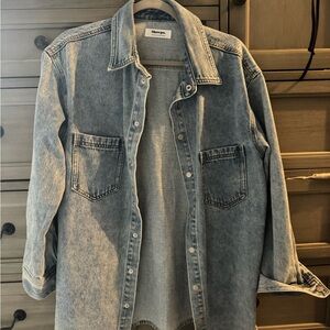 Showpo Blue Shirt Jean Jacket